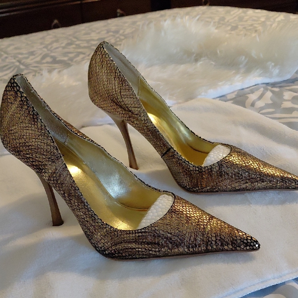 Bakers Metallic Gold Heels